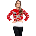 Miniatyrbild 2 av 4: Unisex Stickad Rundhals Långärmad Ren Rudolf Jul