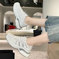 Miniatyrbillede 5 af 5: Dame Vandresko, Flade Sko, Åndbare Anti-Lugt Sneakers, Gave Til Jul, Fødselsdag, Nytår, Grå 36