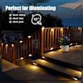 Miniatyrbilde 3 av 5: REMAKE 16-pakks Solcellelys Utendørs, Vanntette LED Solcellelys for Utendørs Trapper, Gjerde, Hage, Terrasse og Gangvei (Varmt Hvit)