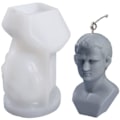 Miniatyrbillede 1 af 5: Silikon stearinlysform, 3D byste statue form, bruges til at lave gips epoxyharpiks kropslysform DIY