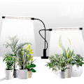 Pikkukuva 1 / 4: REMAKE Kasvilamppu, auringonvalkoinen 50w 84 LED kaksoispääinen lehtivalaisin, 4/8/12h ajastimella & 5 himmennettävällä tasolla
