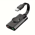 Pikkukuva 1 / 5: USB-ääniadapteri, USB-äänikortti, Ulkoinen äänikortti äänenvoimakkuuden säätimellä