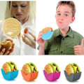 Miniatyrbillede 5 af 5: Burgerholder, genanvendelig hamburger hurtigboks, udvidbar hamburger uden rod, hamburger i silikone blå