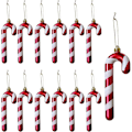 Miniatyrbilde 2 av 5: 12 stk Juletrpynt sukkerspinn hengende julepynt anheng sukkerspinn pynt juletrpynt hengende (hvit-rød)