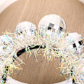 Pikkukuva 3 / 5: Discopallo-hiuspanta - Syntymäpäiväjuhliin + Uudenvuoden aattoon - Sopii aikuisille + lapsille - Viimeinen disko, disko-koriste, hiuslisävaruste