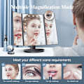 Miniatyrbillede 5 af 5: REMAKE Makeup Spejl med Belysning 2X 3X 10X Forstørrelse Oplyst Spejl Berøringsstyring Dobbelt Strømforsyning Bærbar LED Gave til Kvinder...
