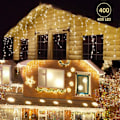 Miniatyrbillede 2 af 5: LED Islyslys Udendørs Julepynt 400LED 8 Tilstande Islys Julelys, Udendørs Feelygter til Jul, Fest, Jul