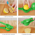 Miniatyrbillede 4 af 5: Til at presse citroner og citrusfrugter, nem at rengøre, 8,8 tommer, grøn