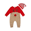 Miniatyrbillede 1 af 5: Jumpsuit til Piger - Juleprint - Langærmet - Perfekt til 70cm