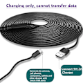 Miniatyrbilde 4 av 5: Superlang USB til Micro USB Ladekabel for Termometer/Kamera Lang Holdbar Laderledning Spenningsforsterker 15 Meter