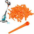 Miniatyrbilde 4 av 5: REMAKE 100-pakks plastskiftblad for Gardena 9823 9825 9820 9821 Trimmerblad 70mm