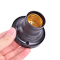 Miniatyrbillede 4 af 5: 5-pak E27 lampeholder med LED lampeadapter, sort
