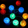 Miniatyrbillede 3 af 5: 30 Farverige LED-Lysstreng / Lanterner Dekoration til Have Jul Fest Bryllup Indendørs og Udendørs Solenergi