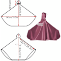 Miniatyrbilde 4 av 5: Vanntett Sykkelkappe, Unisex Sykkelponcho, Lett Sykkelregnponcho, med Hette, for Sykler, Terrengsykler, El-sykler (Rød)