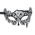 Miniatyrbild 5 av 5: 2 par maskeradmasker set svarta halvmasker kompatibla med dansfest