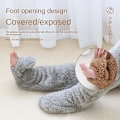 Miniatyrbilde 4 av 4: REMAKE Teddy Legs Lange Strømper - Teddy Legs Strømper, Over Kne Høye Fuzzy Benvarmere Strømper Morsomme Furry Lange Vinterstrømper - SALG brown