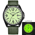 Miniatyrbillede 3 af 3: REMAKE Militær Herre Ur Kvarts Sort Urtavle Dato Luksus Sport Armbåndsur [LGL] E