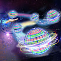 Miniatyrbild 4 av 5: Blå Flygande Spinner Magic Luminous Flygande Boll Mini Drone Barn, Julgåva Leksak Pojkar Flickor Barn 6-18 År, Flygande Boomerang Boll 2022 Ny Hand