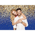 Pikkukuva 3 / 5: 8X6FT Kuningas Sininen Glitter Tausta Syntymäpäivä Tausta Kultaiset Pisteet Bokeh Tausta Hää Prom Valmistuminen Valokuvaustausta Hyvää Uutta Vuotta Tausta