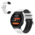 Miniatyrbillede 2 af 5: 24mm dobbeltlags silikone urrem til Garmin Forerunner enhed - Hvid / Sort Vit