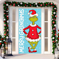 Miniatyrbillede 1 af 5: Jule-Dørramme Glædelig Jul Grinchmas Font Veranda Skilt Vinter Nytår Jul Julehjem Fest Dekorationer og Tilbehør