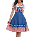Pikkukuva 3 / 5: REMAKE Naisten Oktoberfest-asu Aikuisille Dirndl Saksalaisen Perinteinen Baijerilainen Olutkarnevaali Fraulein Cosplay Puku Palvelijan Mekko Asuste - Tummansininen XL