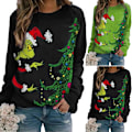 Miniatyrbilde 2 av 3: Grinch Julegenser for kvinner - Casual og stilig grønn 3XL green