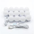 Miniatyrbillede 5 af 5: REMAKE Led Spejl USB Badeværelseslys, (Kun Lamper) 10 Pærer 3 Lystilstande til Bordplade Væghængt Sminkebordsspejl, Badeværelsesspejlslys null none
