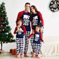 Miniatyrbillede 2 af 5: Mosaik Familie Matchende Isbjørn Dyre Pyjamas Sæt Familie Look Party Pyjamas Sæt Jule Langærmet Pyjamas Mørkeblå Kvinder L