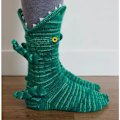 Miniatyrbild 1 av 3: REMAKE 2-pack Stickade Krokodilsstrumpor för Kvinnor Djur Alligator Vinter Varma