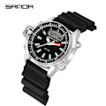 Miniatyrbillede 3 af 5: REMAKE SANDA Sports Herre Quartz Digital Ur Creative Dykker Ure Mænd Vandafvisende Alarm Ur Dobbelt Display Ur Relogio Masculino Sort Blå