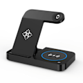 Miniatyrbillede 2 af 5: Foldbar 4-i-1 Trådløs Oplader til Telefon, Airpods, Apple Watch Sort