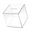 Miniatyrbillede 3 af 5: REMAKE 12cm Spargris Acryl Transparent Støvfri Terning Pengebokse Opbevaring Penge Spargris
