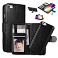 Miniatyrbillede 1 af 2: iPhone XR 2-i-1 Magnetisk Wallet Case Sort sort