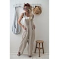 Miniatyrbilde 2 av 3: Dameoveralls, Løse Harembukse Jumpsuit, Stroppeløs, Aprikos S