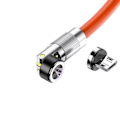 Miniatyrbild 2 av 4: Micro-USB magnetisk laddningskabel 540° rotation Snabbladdning Orange 2 m