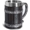 Miniatyrbilde 2 av 4: Nordiske Viking Rune Ølkopper - Stor Eikekopp - Med 3D Harpiks - For Menn, Farsdaggave 550ml