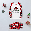 Miniatyrbillede 3 af 5: Black Friday Tilbud 2022! Pisexur Familie Julepyjamas Julekostumer Langærmet Klassisk Ternet Matchende Familie Julepyjamas Glædelig