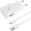 Miniatyrbillede 1 af 5: Hurtigoplader 1,5 m kabel kompatibel med Samsung Galaxy S22 S21 S20 S8 S10 S9 Plus Note 7 8 9 10 A53 LG HTC hvid