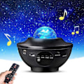Miniatyrbillede 3 af 5: REMAKE Stjerneprojektor Galaxy LED-lampe med indbygget højttaler Multifarvet Sort