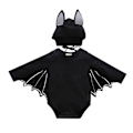 Miniatyrbillede 2 af 3: Baby Boy Halloween Julenightgown Langærmet Bat Romper Sort 100