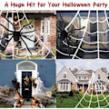 Miniatyrbilde 5 av 5: REMAKE Halloween-edderkopp, 200 cm gigantisk edderkopp, Halloween utendørs dekorasjon med 7 m trekantnett 20 g utvidbart edderkoppnett 10 plast edderkopper, skrekk