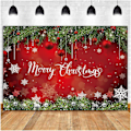 Miniatyrbillede 4 af 5: Glædelig Jul Fotobaggrund Rød Jul Snefnug Baggrund Til Vinter Nytårsaften Hjem Jul Party Dekoration Banner 7x5 Ft.