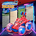 Pikkukuva 5 / 5: REMAKE Spiderman Kaukosäädöllä Ohjattava Auto RC-Autot Lelut, Ladattava Stunt RC-Auto 360 Käännöksellä 4WD Pyörän Valoilla