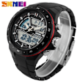 Miniatyrbillede 3 af 5: REMAKE SKMEI Ur | Herremode Casual Analog Digital Armbåndsur Alarm 30M Vandafvisende Militær Chrono Kalender Relogio Masculino Guld Sort