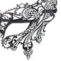 Miniatyrbillede 4 af 5: 2 par masquerade masker sæt sorte halvansigt masker kompatibel med dansefest