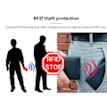 Miniatyrbillede 5 af 5: Beskyttende Sort-RFID Tegnebog Kort Holder 5 Kort (Ægte Læder) Sort
