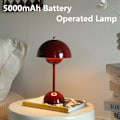 Miniatyrbilde 5 av 5: Led-bordlampe i blomsterpotteform, 1800mAh batteri bordlampe, bærbar utelampe, liten oppladbar lampe (rød)