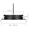 Miniatyrbillede 5 af 5: REMAKE Indbygget Spotlight DC 12V LED Ekstra Flad Sort Dæmpbar Hul 57-65mm 2.5W 3000K 215LM Vandtæt IP64 Indbygget Loftbelysning til Campingvogn Båd