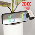 Miniatyrbillede 3 af 5: LED Projektions Vækkeur med Temperaturmåler Farverigt Justerbart Personligt LED Ur til Stue Kontor